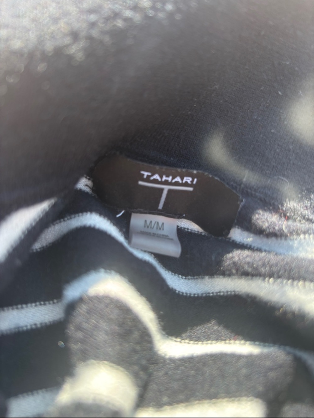 Tahari Navy & White Striped Sweater M - Picture 4 of 6